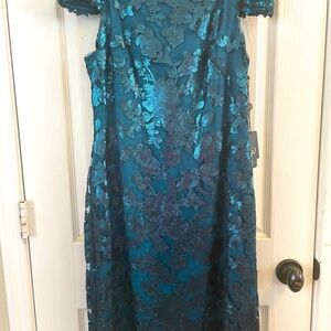 NWT Adrianna Papell teal lace dress